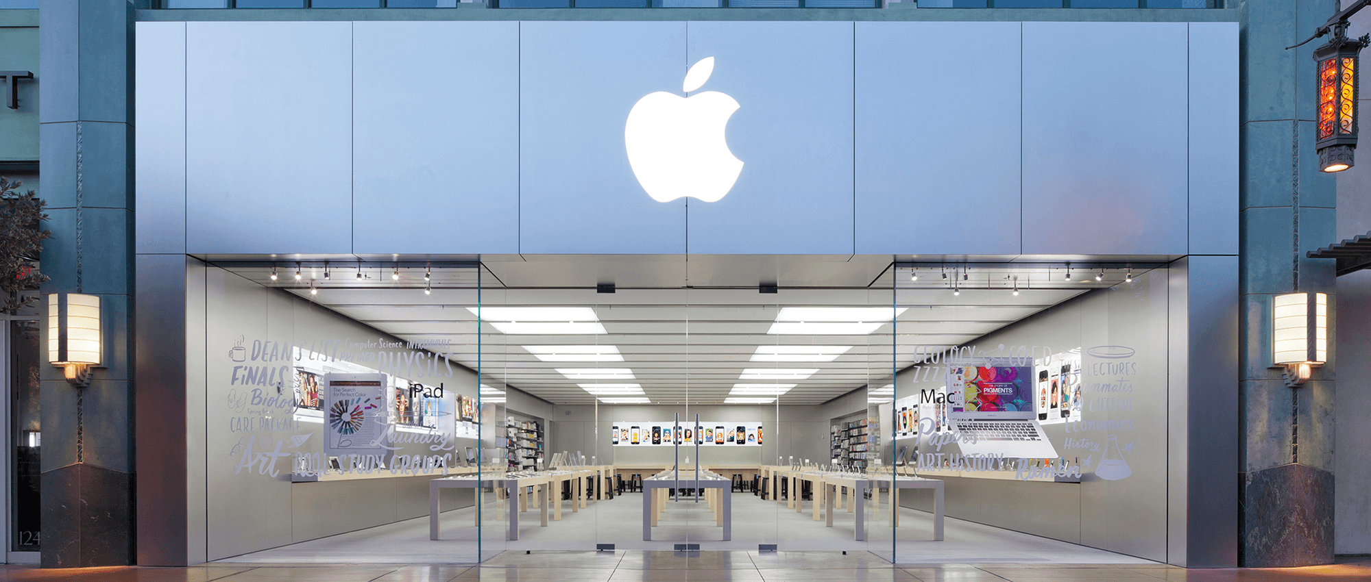 Logo da Apple sobre fundo tecnológico simbolizando lucro recorde no 4º trimestre de 2025