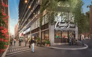 Fachada do Canva representando o crescimento global da empresa e o equilíbrio entre criatividade humana e tecnologia