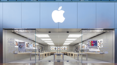 Logo da Apple sobre fundo tecnológico simbolizando lucro recorde no 4º trimestre de 2025